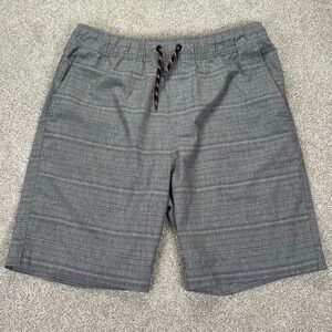 Departwest Youth Large 14-16 Shorts Gray Textured Elastic Drawstring Skater Surf
